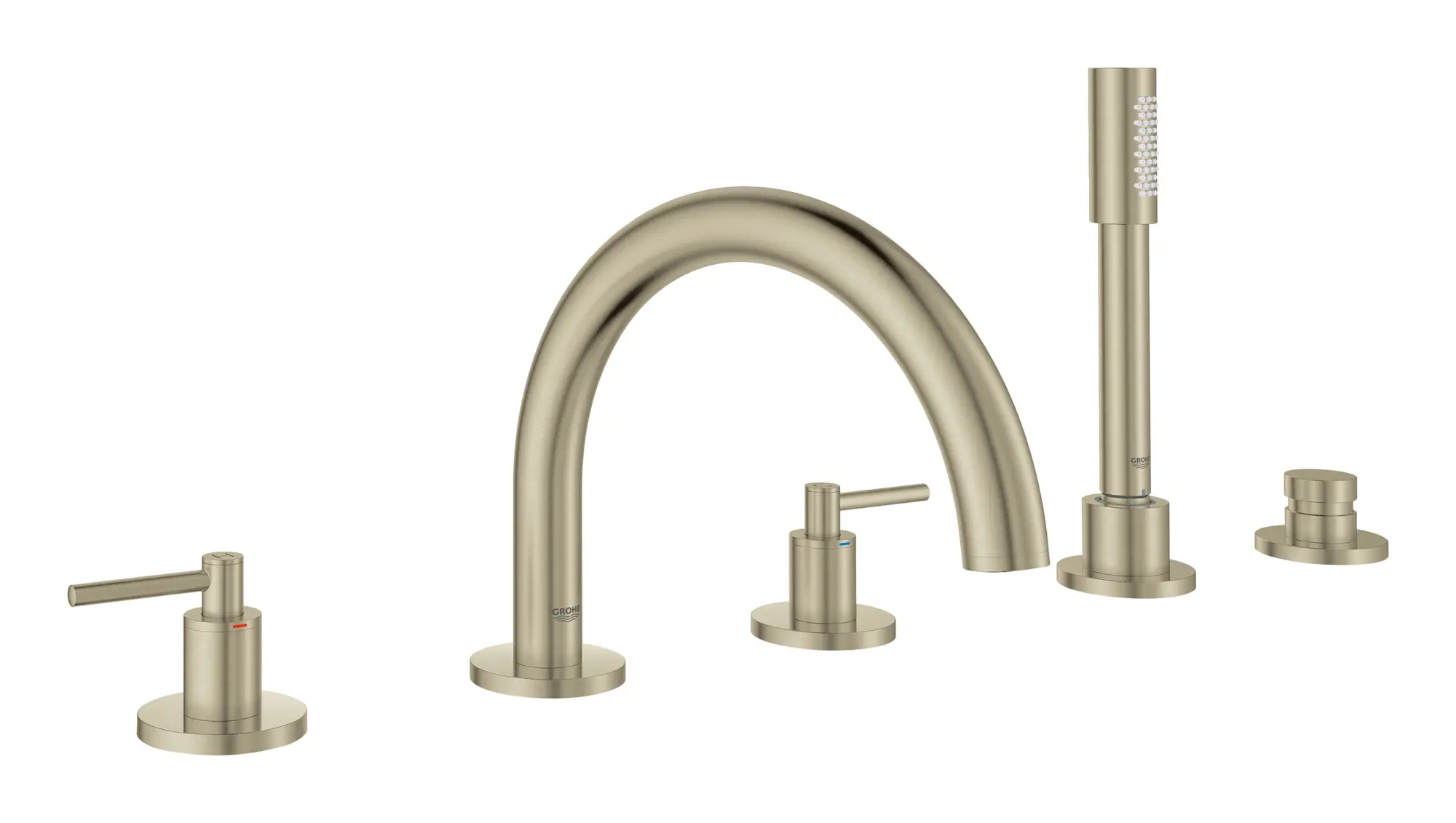 5-Hole 2-Handle Deck Mount Roman Tub Faucet with 6.6 L/min (1.75 gpm) Hand Shower